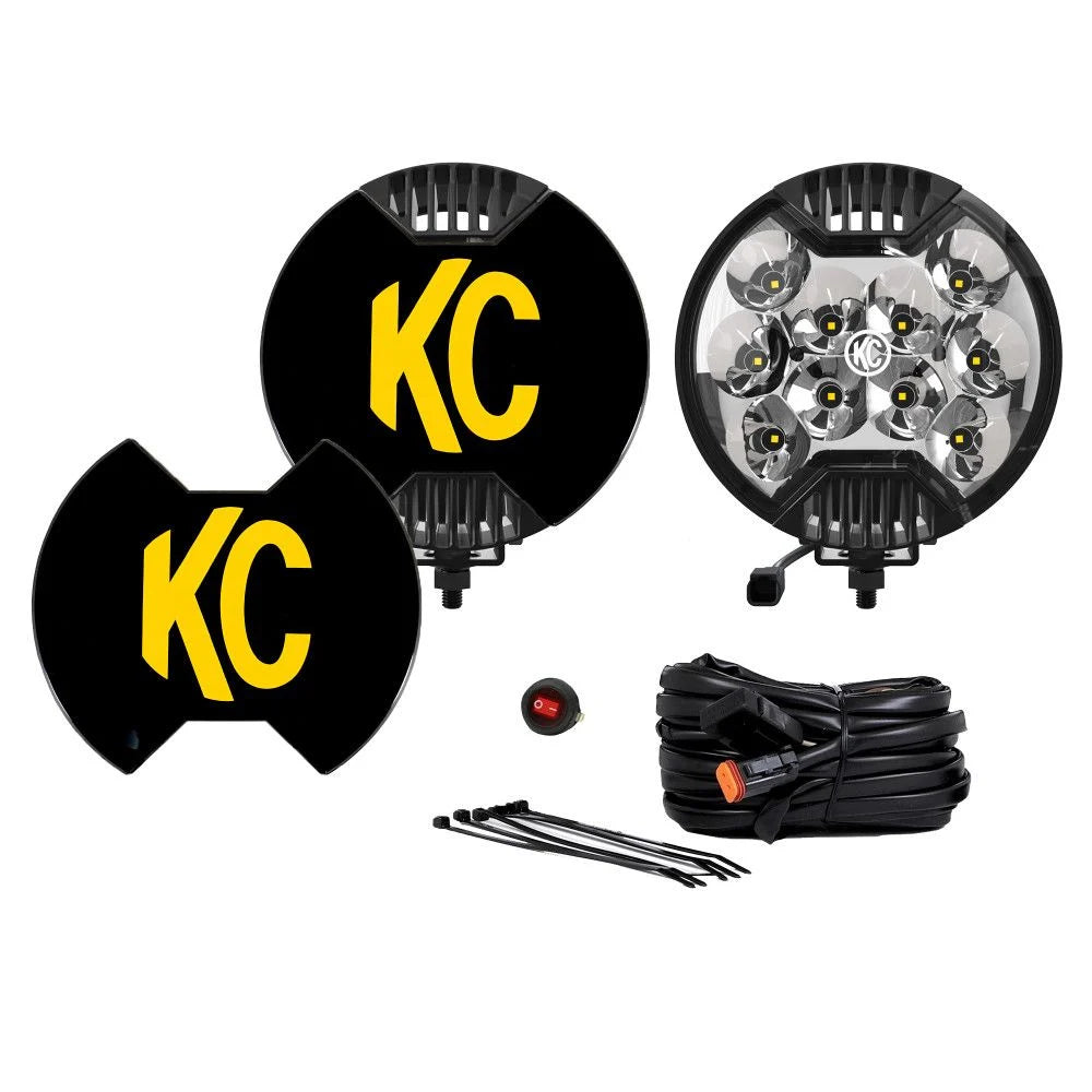 KC HILITES | 6" SlimLite LED 2 Light System 50W Spot Beam (0100)