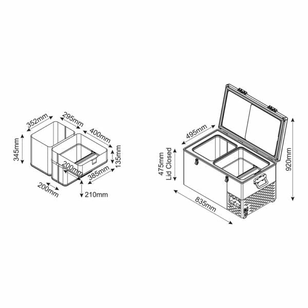 NATIONAL LUNA | 70L Legacy Smart QC Fridge/Freezer Dual Zone