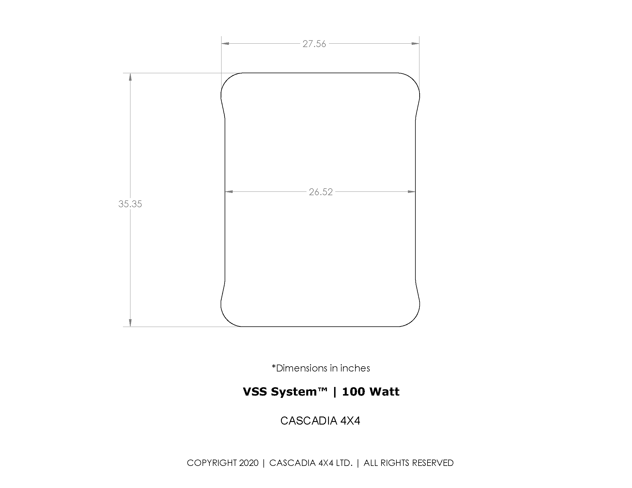 CASCADIA 4X4 | 100 Watt Universal Solar Panel