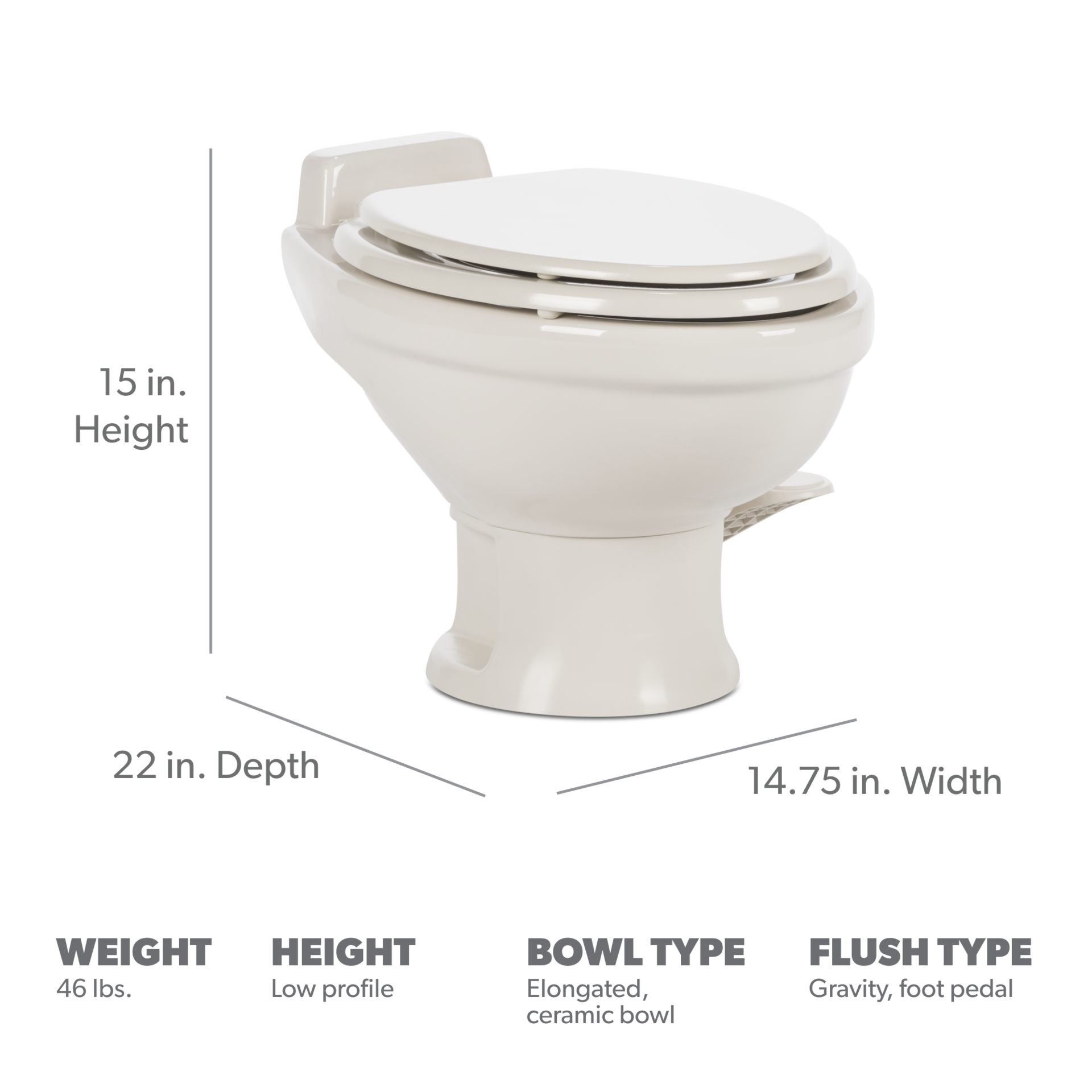 DOMETIC | Ceramic Elongated Toilet 321 RV (9108782773)
