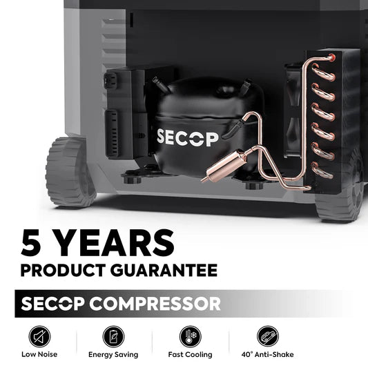 ICECO | JP Pro Series 40/51QT Dual Zone Wheeled Car Fridge With Cover-Silver