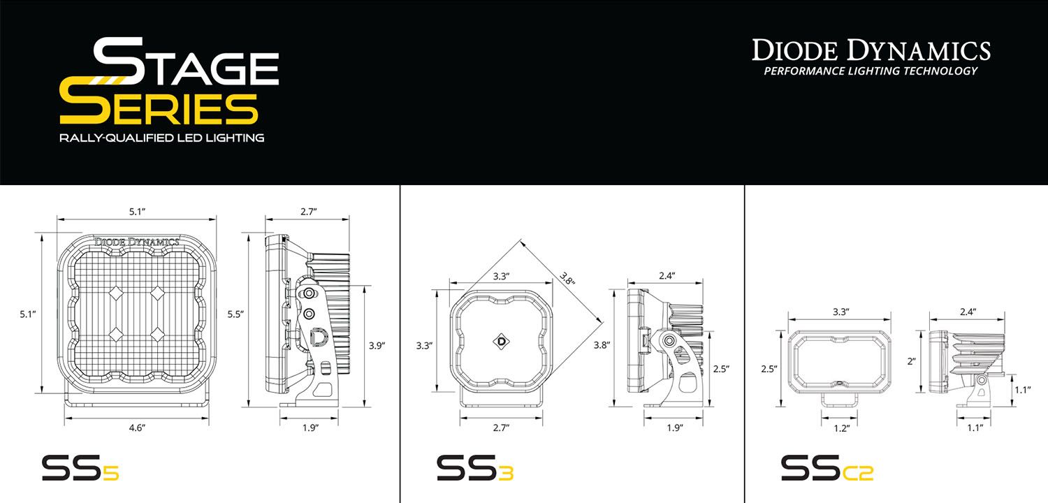 DIODE DYNAMICS | Ram 1500 2019-2024 Stage Series Backlit Ditch Light Kit