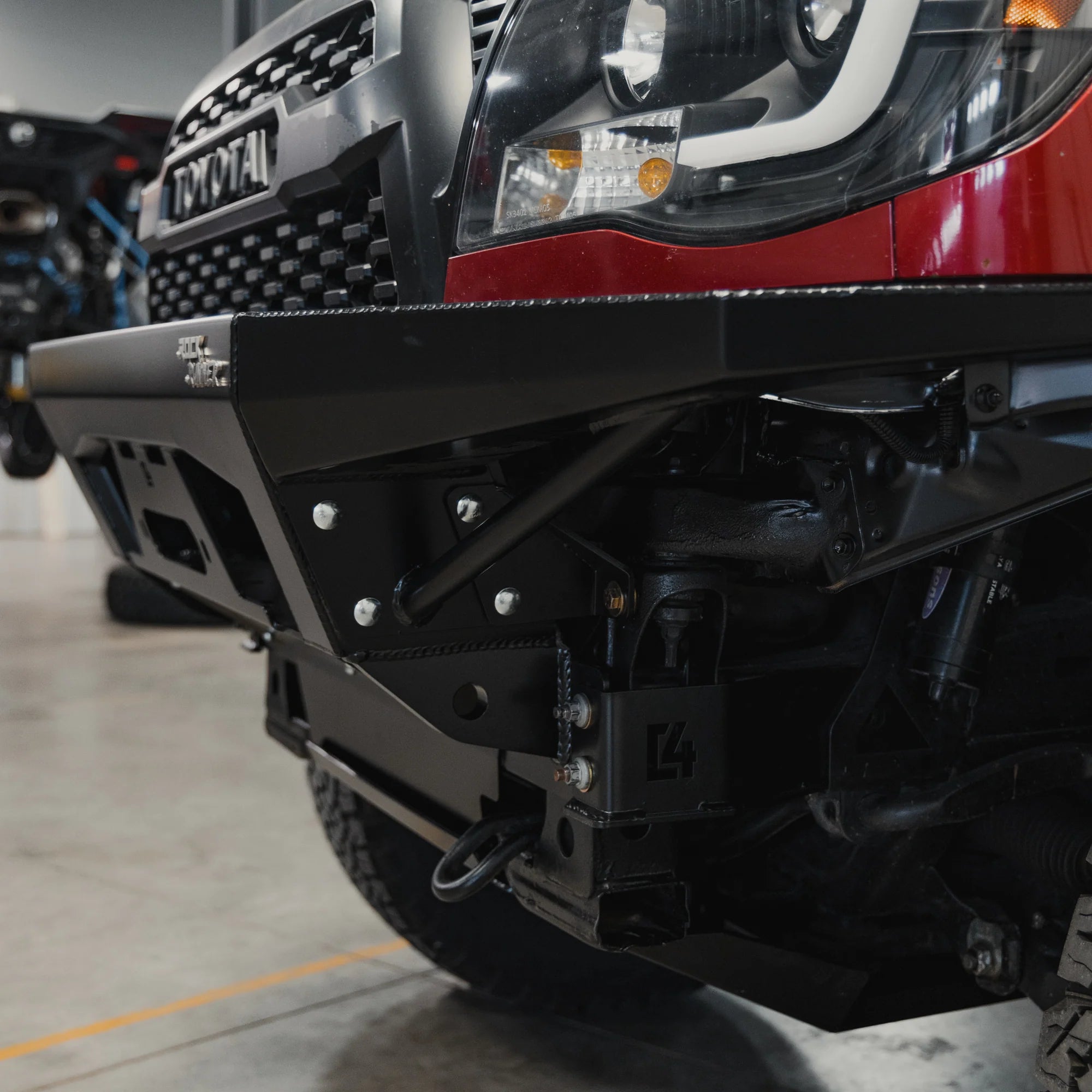 C4 FABRICATION | Tacoma 2nd Gen Rock Runner Front Bumper with Low Bull Bar