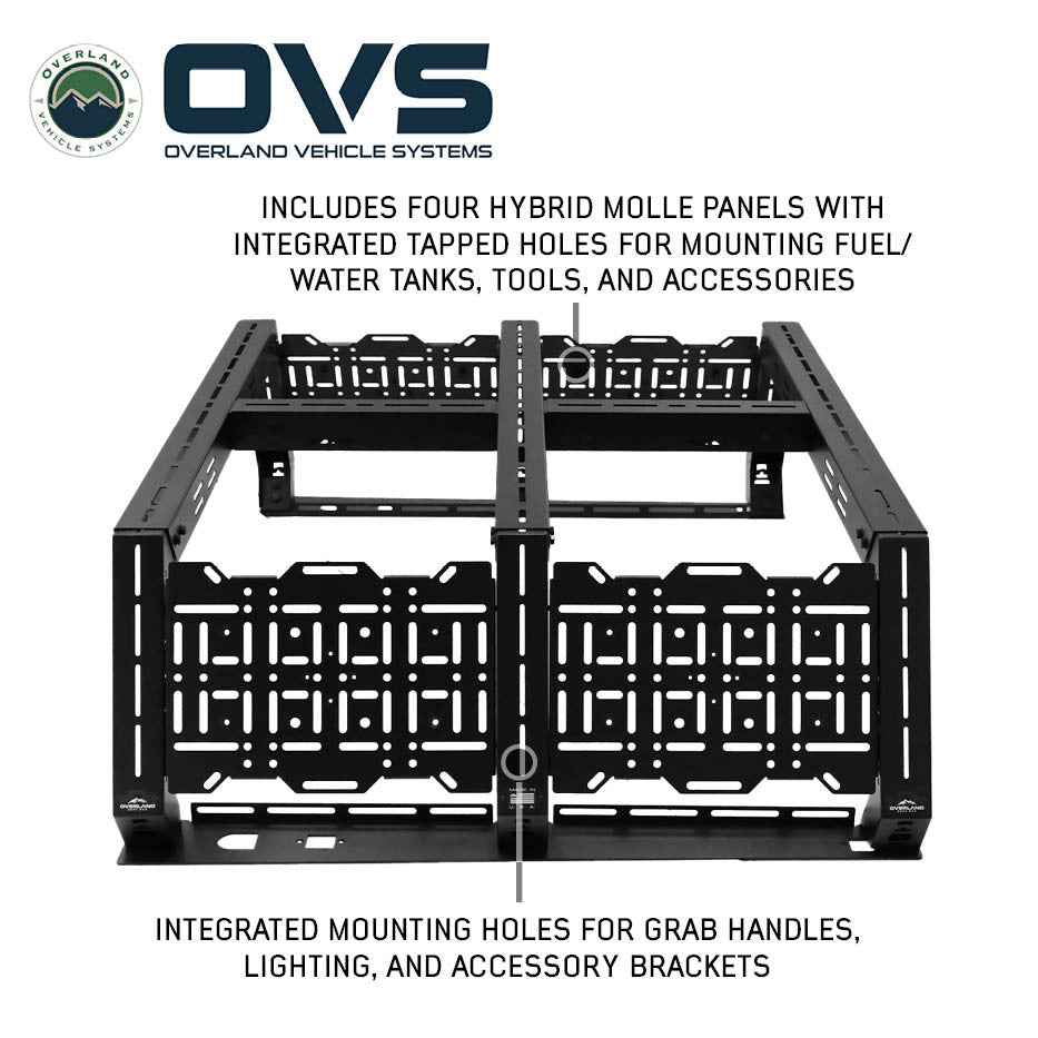OVERLAND VEHICLE SYSTEMS | Chevrolet Colorado / GMC Canyon (2015-2022) Ruff Rax Bed Rack 5 ft - Modular Storage System (2090113)