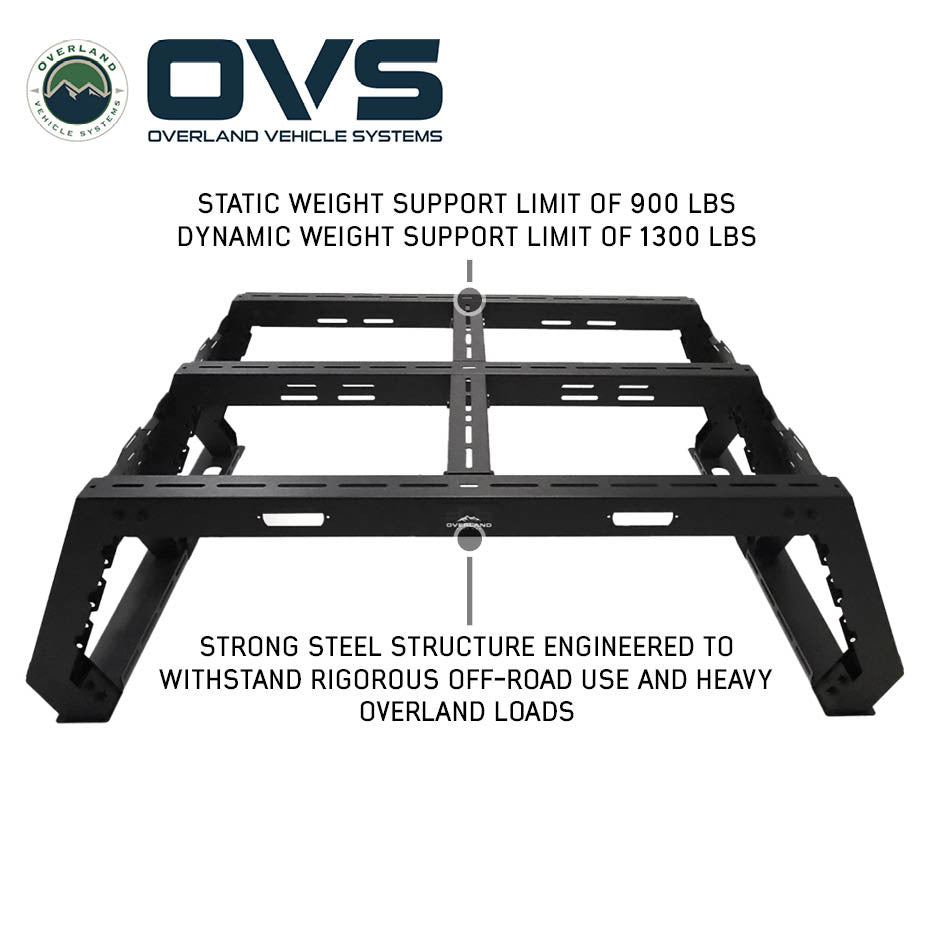 OVERLAND VEHICLE SYSTEMS | Chevrolet Colorado / GMC Canyon (2015-2022) Ruff Rax Bed Rack 5 ft - Modular Storage System (2090113)