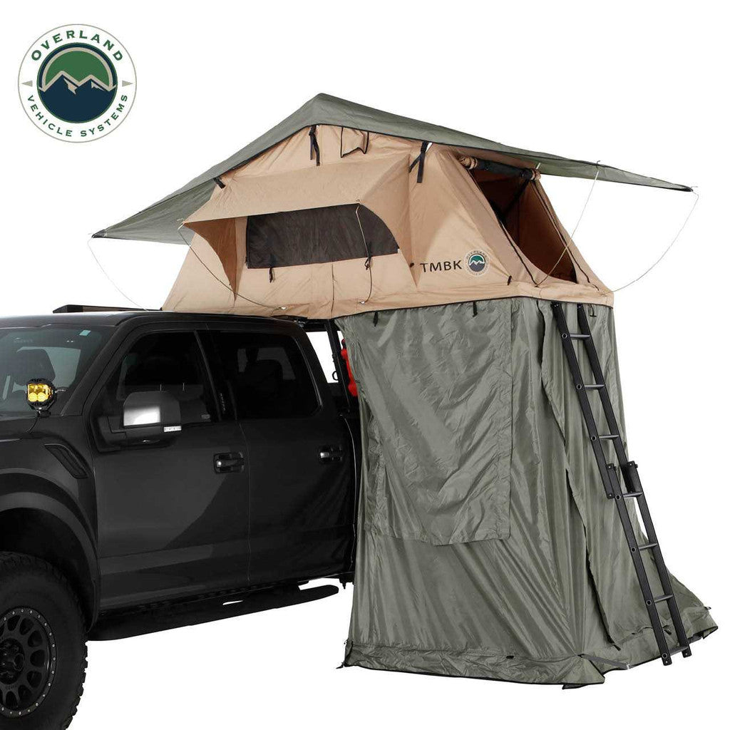 OVERLAND VEHICLE SYSTEMS | LD TMBK Roof Top Tent Annex Green Base With Black Floor & Travel Cover (18019833)