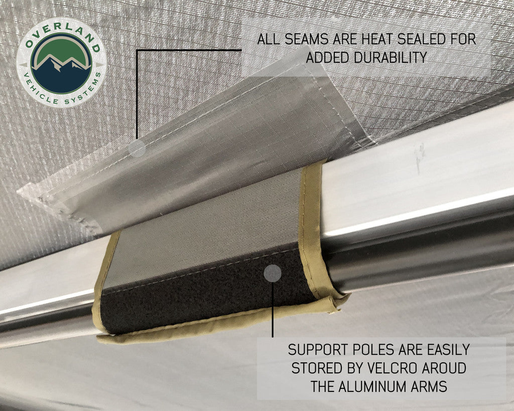 OVERLAND VEHICLE SYSTEMS | 270 Passenger Side Awning with Bracket Kit for Mid High Roofline Vans (19529908)