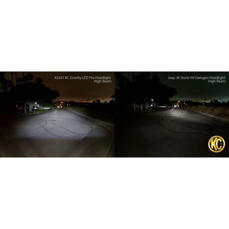 KC HILITES | 7" Gravity LED Pro DOT Headlight - Driving Beam - Single - Universal / 07-18 Jeep JK (4234)