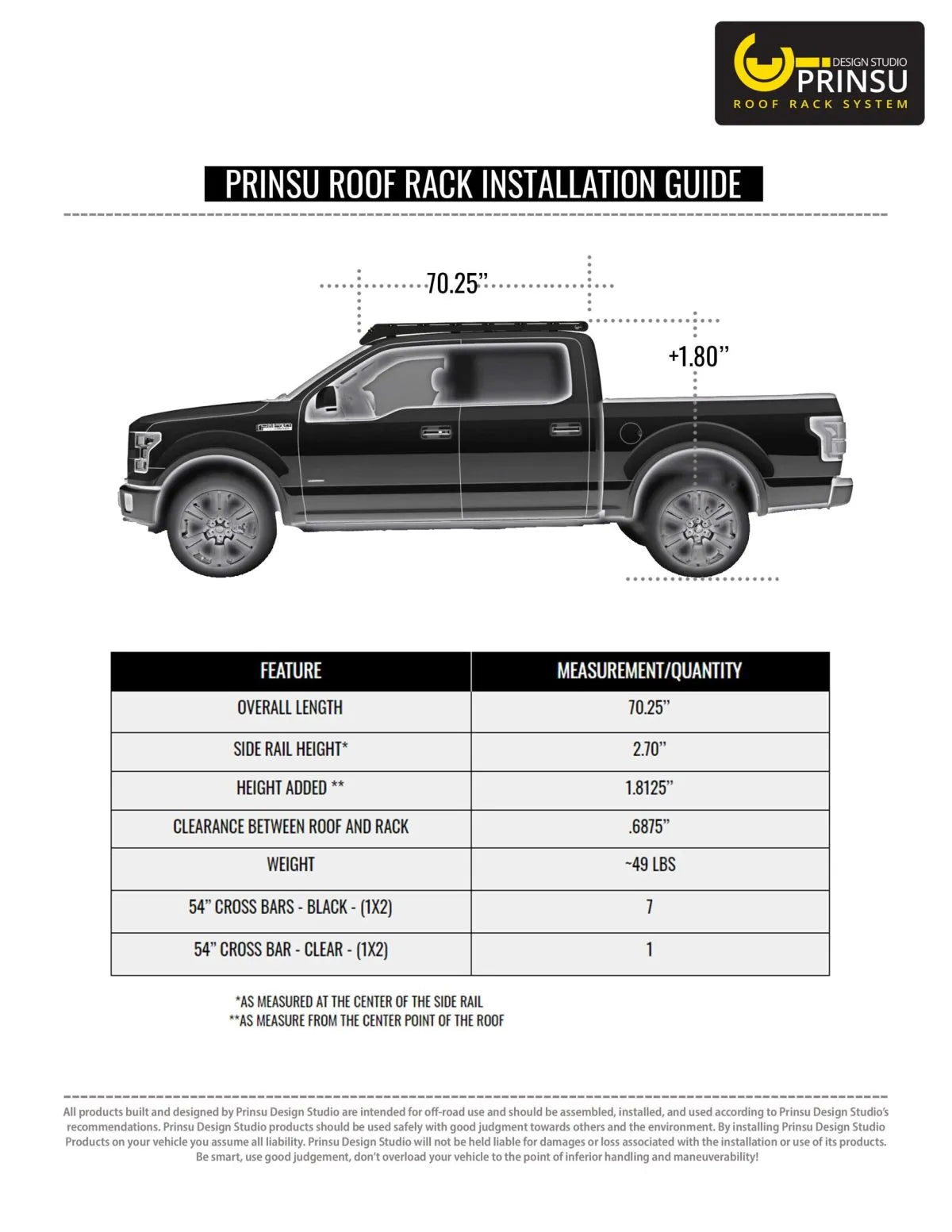 PRINSU DESIGNS | Ford Raptor / F150 2015-2020 Prinsu Roof Rack