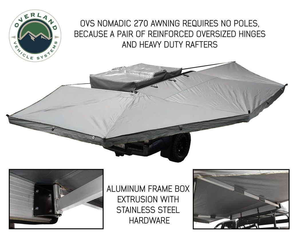 OVERLAND VEHICLE SYSTEMS | 270 Passenger Side Awning with Bracket Kit for Mid High Roofline Vans (19529908)