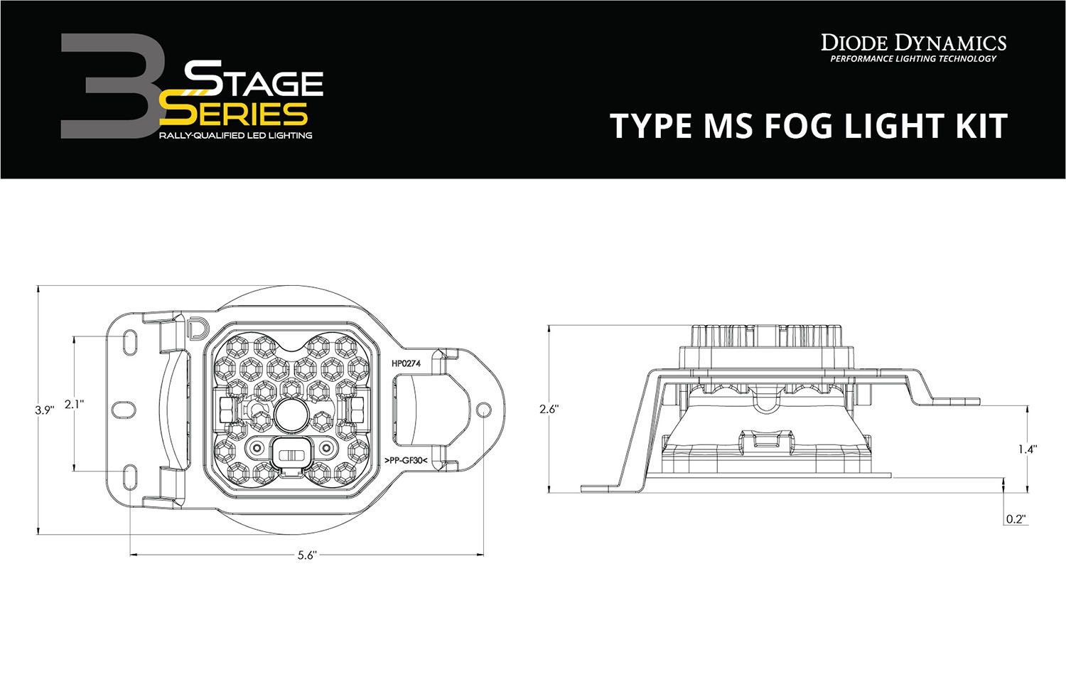 DIODE DYNAMICS | Jeep JL Wrangler 2018-2024 SS3 LED Fog Light Kit