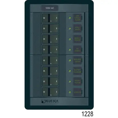BLUE SEA SYSTEMS | 360 AC Accesory Panel 120V 8 Positions (189568)