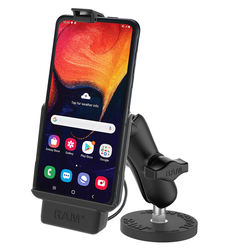 RAM MOUNTS | RAM EZ-Roll'r Powered Magnetic Mount for Samsung XCover Pro