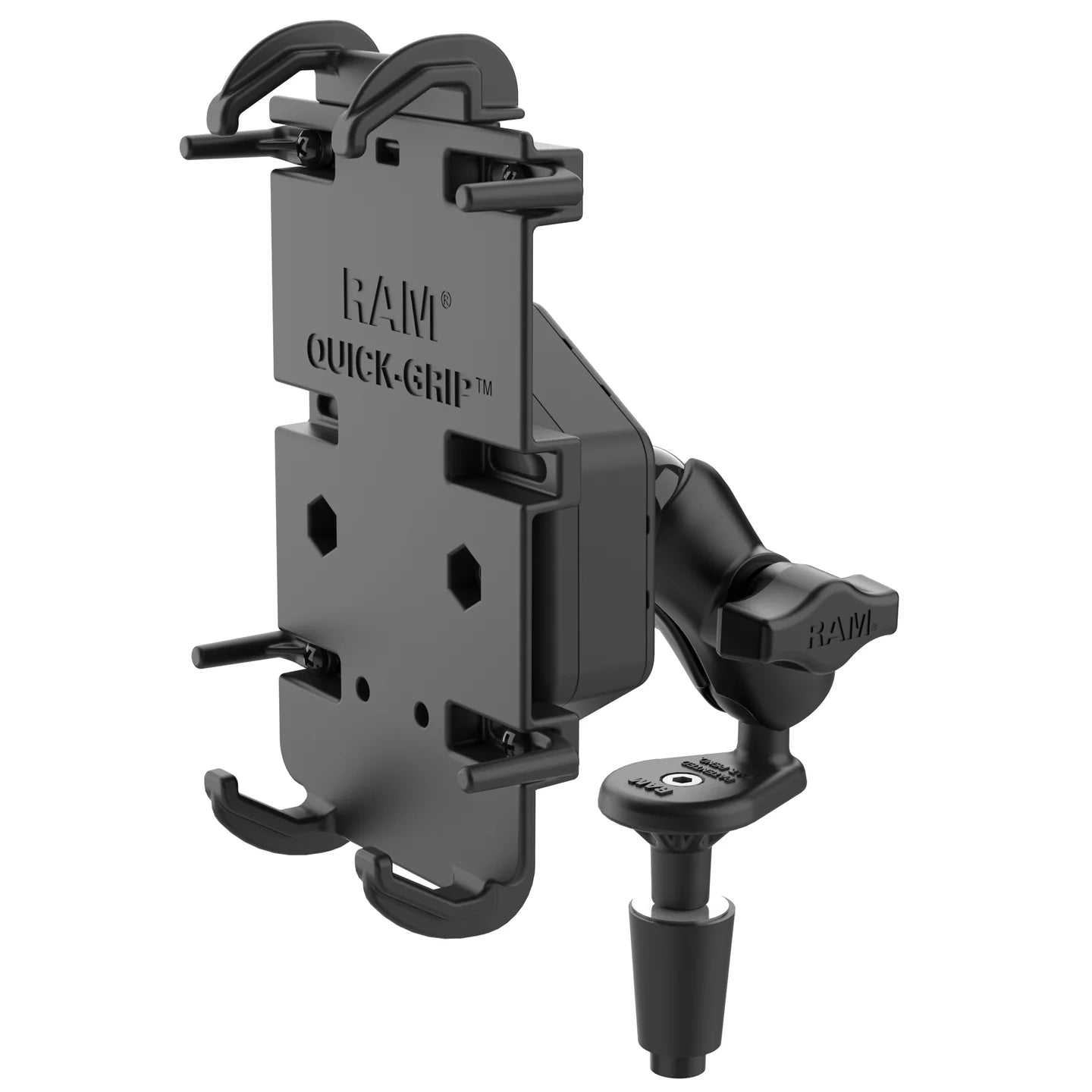 RAM MOUNTS | RAM Quick-Grip XL Phone Mount with Vibe-Safe & Fork Stem Base - Short