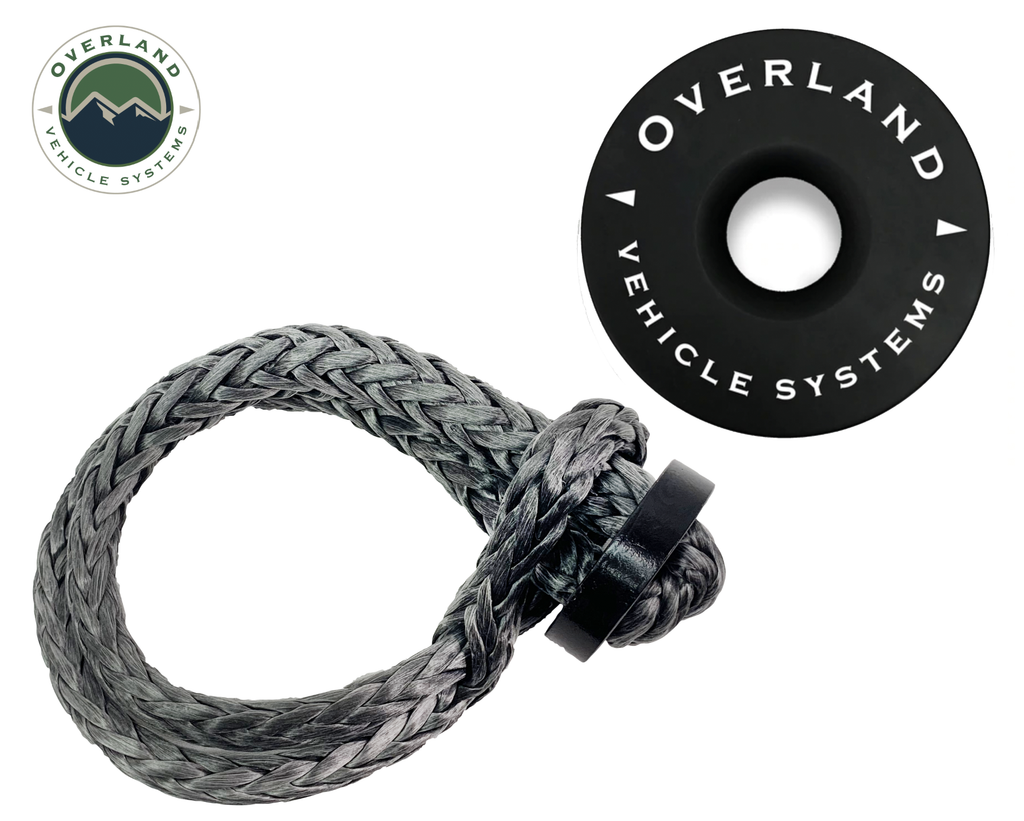OVERLAND VEHICLE SYSTEMS | Combo Pack Soft Shackle 5/8" With Collar 44,500 lb. and Recovery Ring 6.25" 45,000 lb (20-6580)