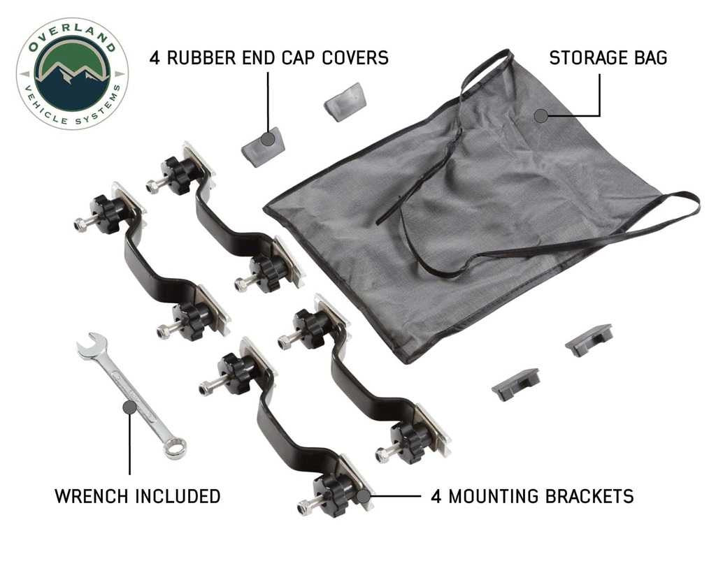 OVERLAND VEHICLE SYSTEMS | Roof Top Tent Premium Mounting Bracket Kit (18089901-W05)
