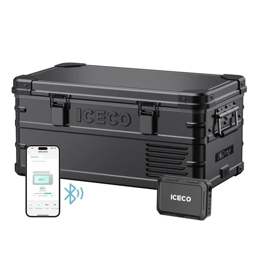 ICECO | 21QT APL20 Black Single Zone Aluminum Freezer With Magnetic Power Bank