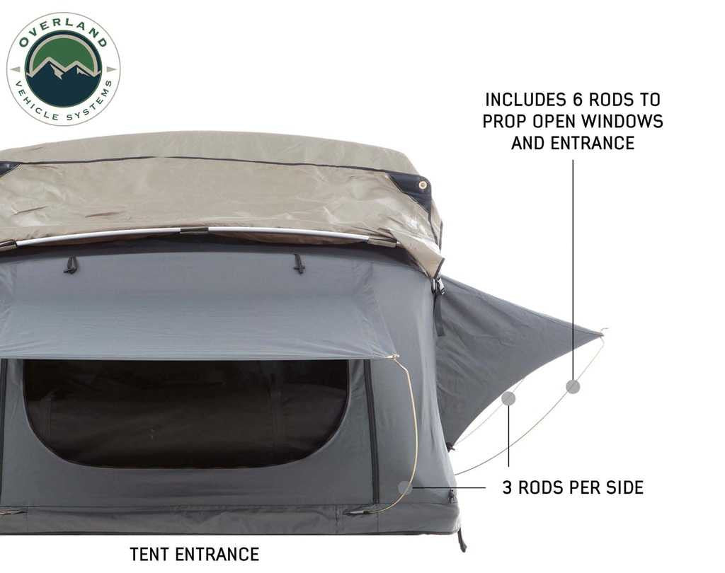OVERLAND VEHICLE SYSTEMS | Roof Top Tent Window Rods Complete 6 pc Set for Nomadic 3 Roof Top Tent (18039936-W20)