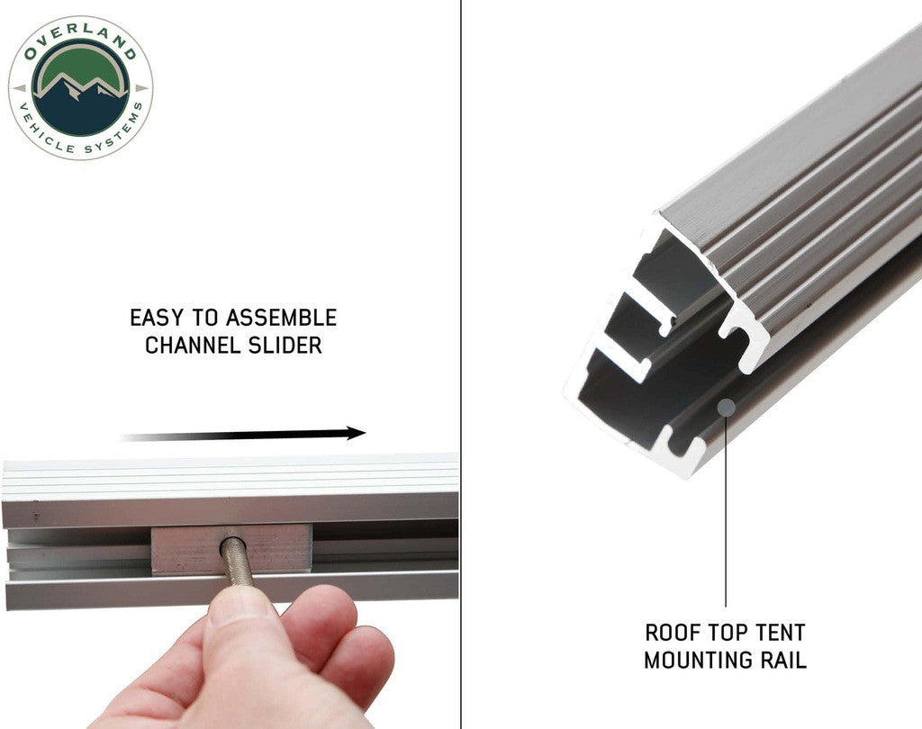 OVERLAND VEHICLE SYSTEMS | Nomadic 2 Roof Top Tent Replacement Rail Pairs with Hardware (18029936-W14)