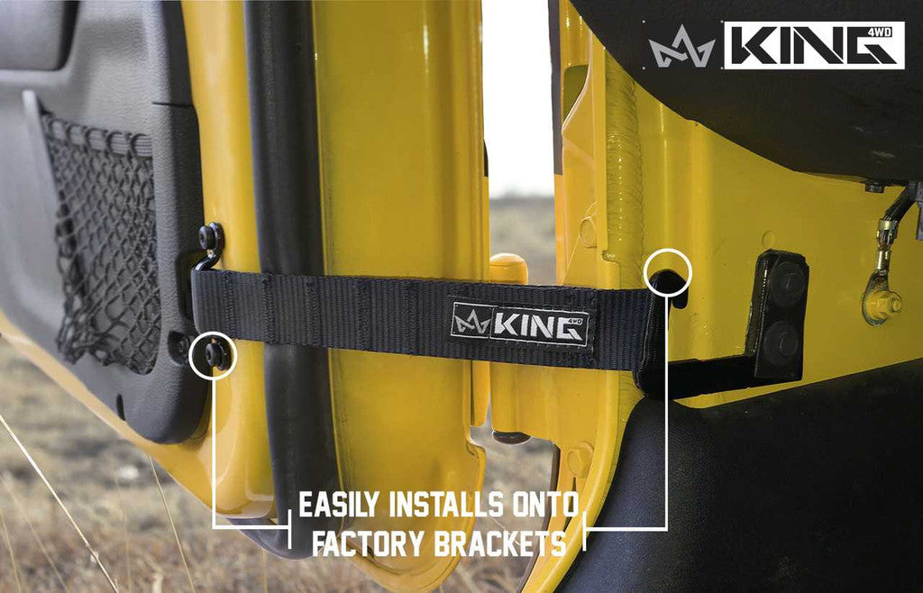 KING 4WD | Heavy-Duty Adjustable Door Straps for Jeeps (16010001)
