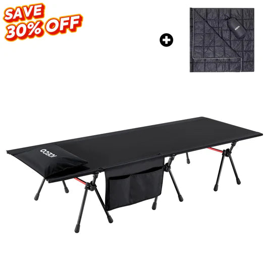 ICECO | Portable Camping Cot for Adults With Camping Blanket