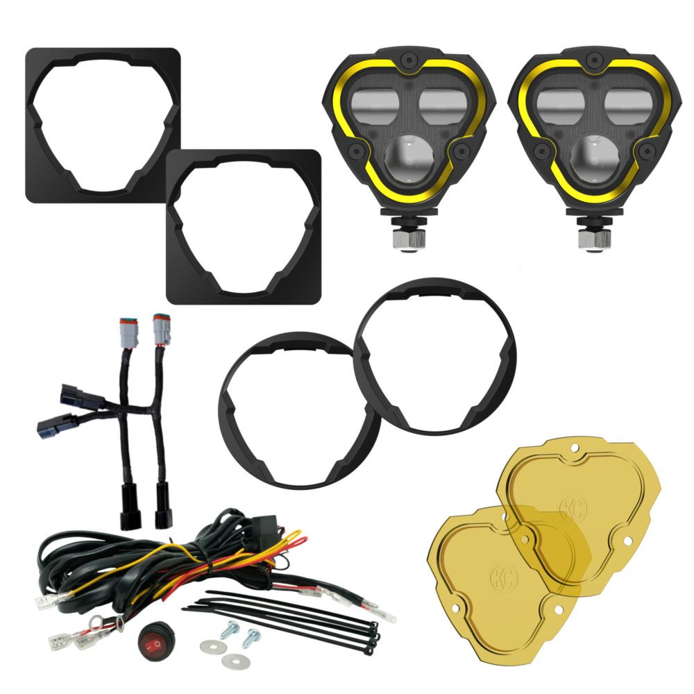 KC HILITES | Tacoma 3rd & 2nd Gen 2005-2023 Flex Era 3 Dual Mode SAE Fog LED Light Pods 2 Light Master Kit (97155)