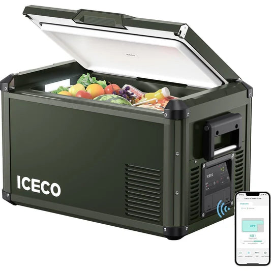 ICECO | 37QT VL35ProS Olive 12V Metal Single Zone Fridge Freezer