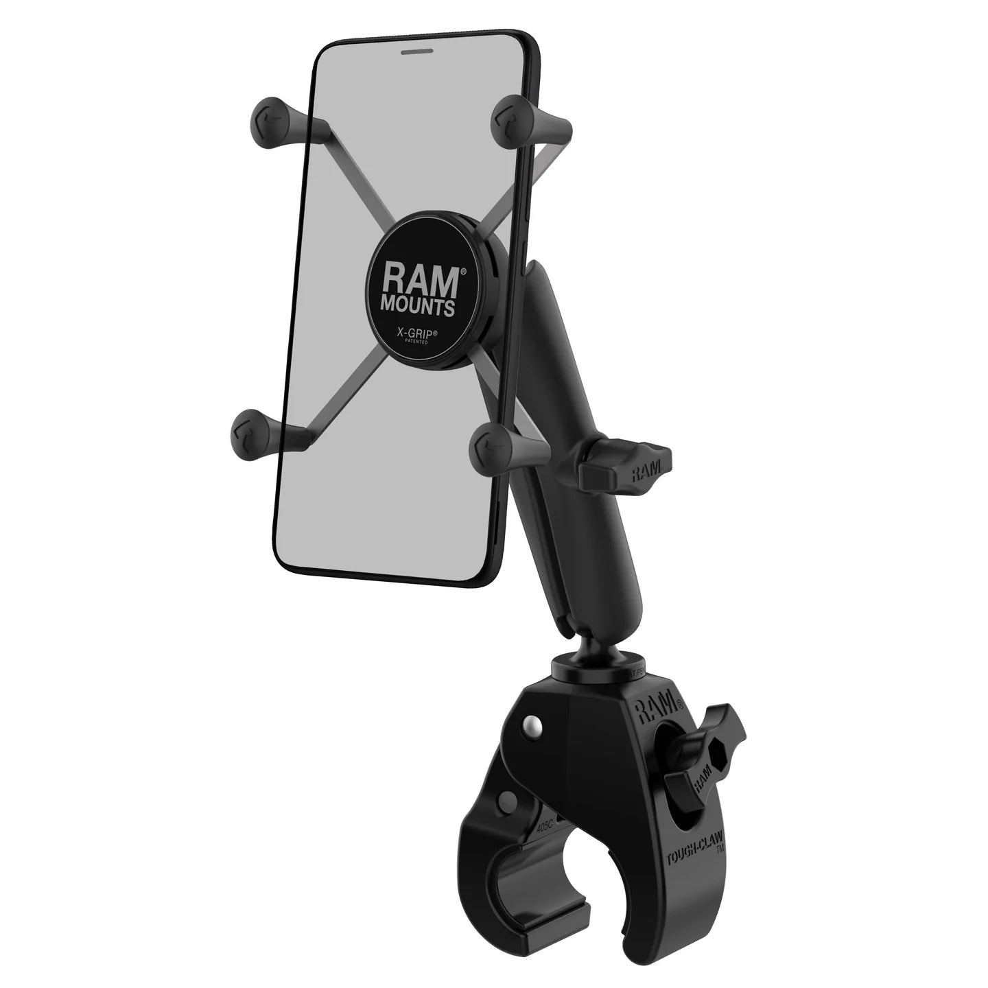 RAM MOUNTS | RAM X-Grip Large Phone Mount with Tough-Claw Medium Clamp Base - Long