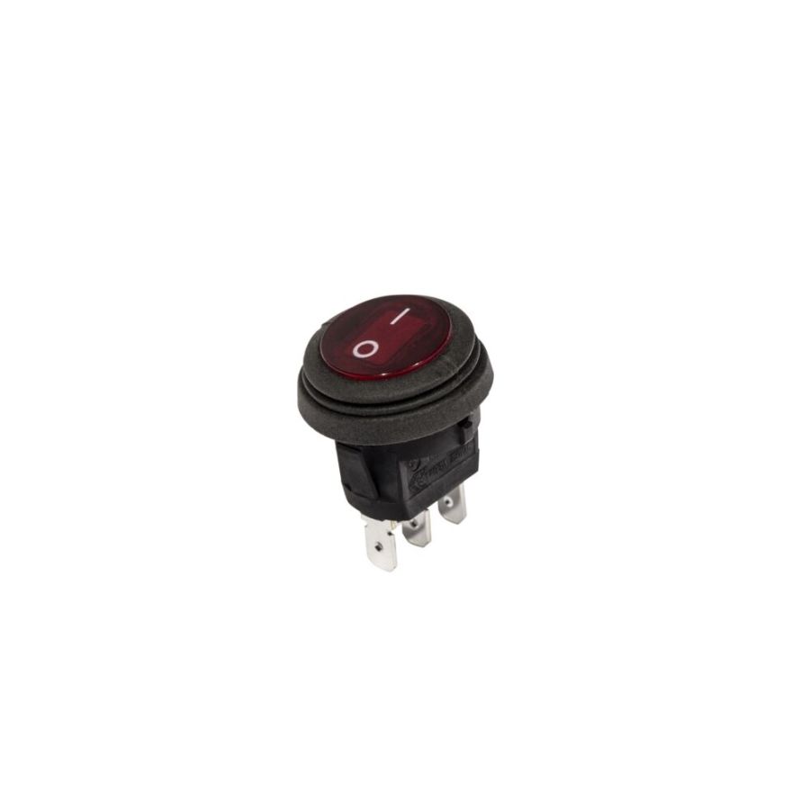 KC HILITES | KC Illuminated LED Rocker Light Switch - 2 Pos - Round - Red (3113)