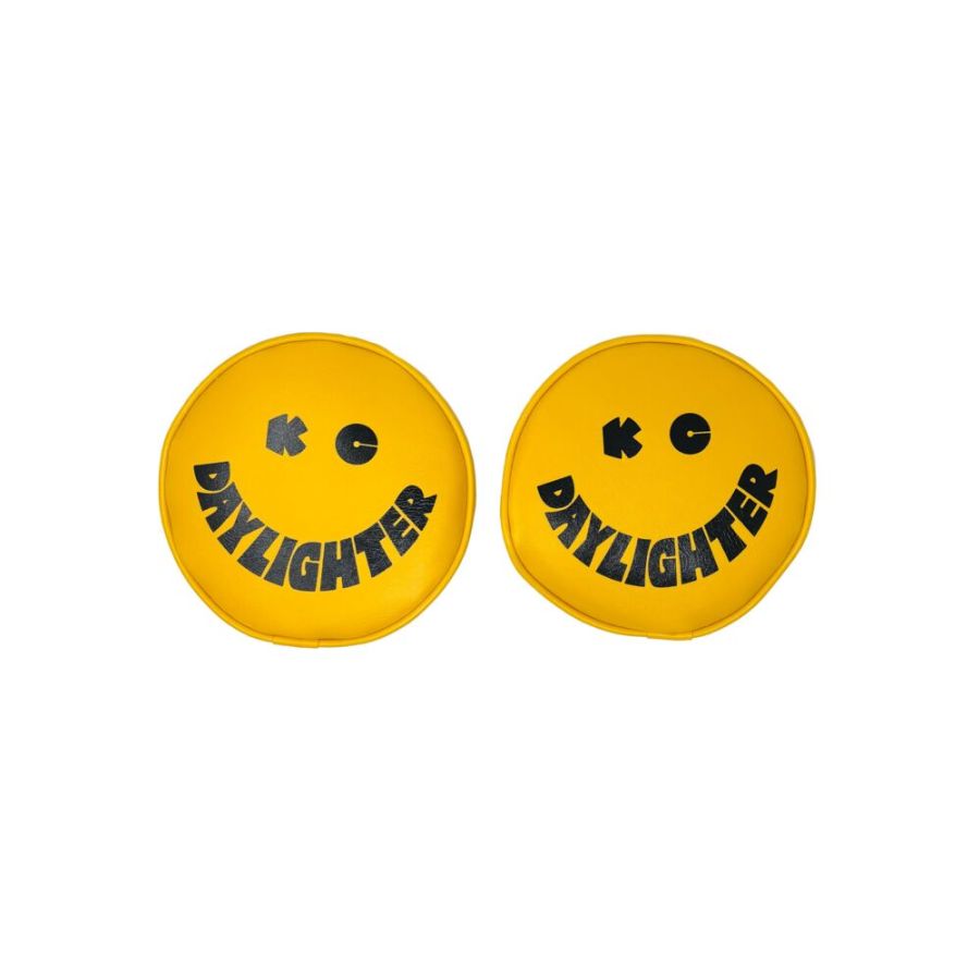 KC HILITES | Cover; Retro 6" Vinyl Yellow w/ Black "KC DAYLIGHTER" Smiley Face (5201)