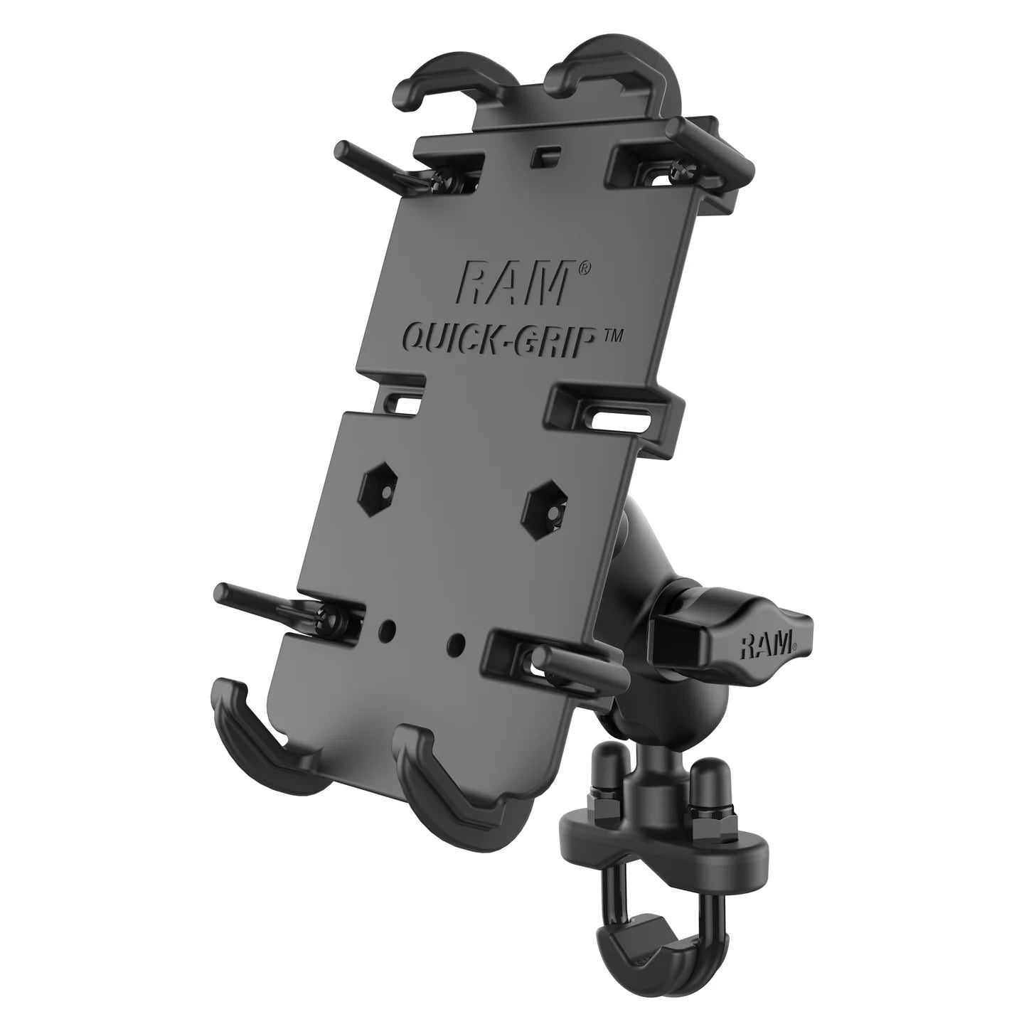 RAM MOUNTS | RAM Quick-Grip XL Phone Mount with Handlebar U-Bolt Base - Short
