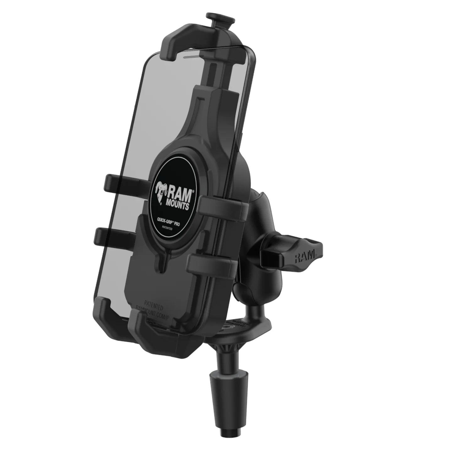 RAM MOUNTS | RAM Quick-Grip Pro Phone Mount with Fork Stem Base - Short