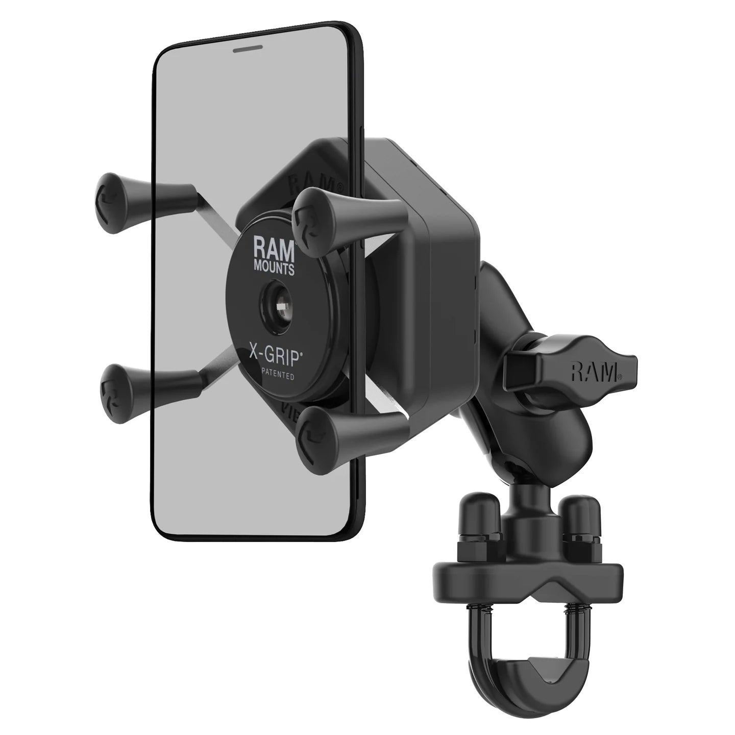 RAM MOUNTS | RAM X-Grip Phone Mount with Vibe-Safe & U-Bolt Base - Short