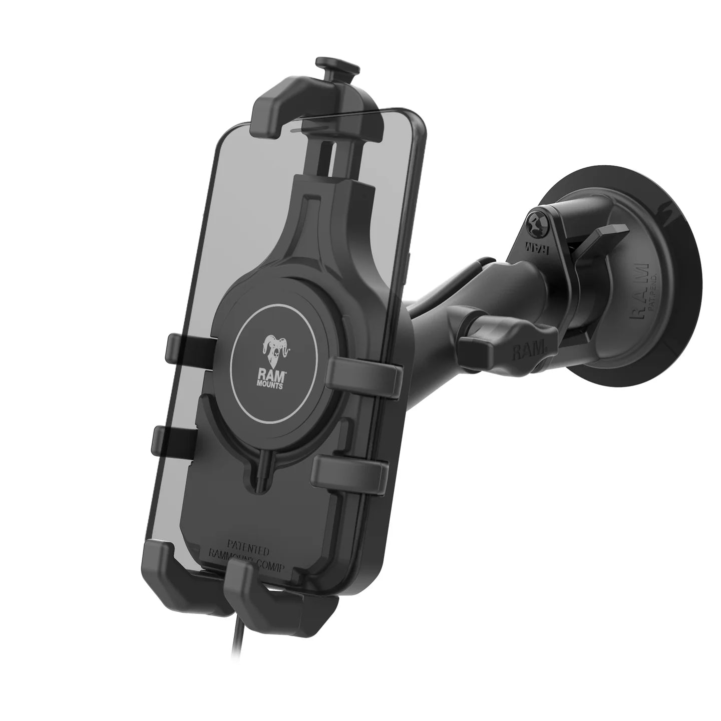 RAM MOUNTS | RAM Quick-Grip Pro Suction Cup Mount with Qi2 15W Wireless Charger