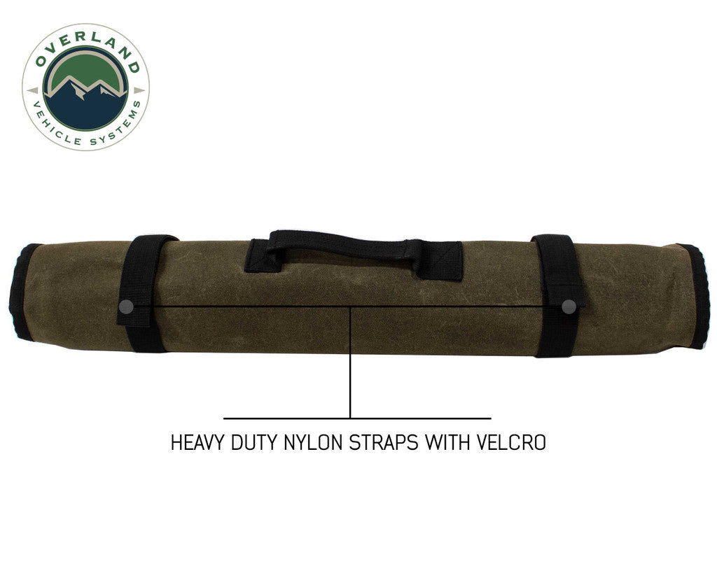 OVERLAND VEHICLE SYSTEMS | Rolled Bag Socket Organizer With Handle & Straps #16 Waxed Canvas Universal (21089941)