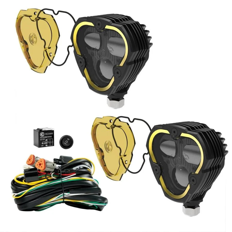 KC HILITES | FLEX ERA 3 Dual Mode SAE Fog LED Light Pods - 2-Light Master Kit (0284)