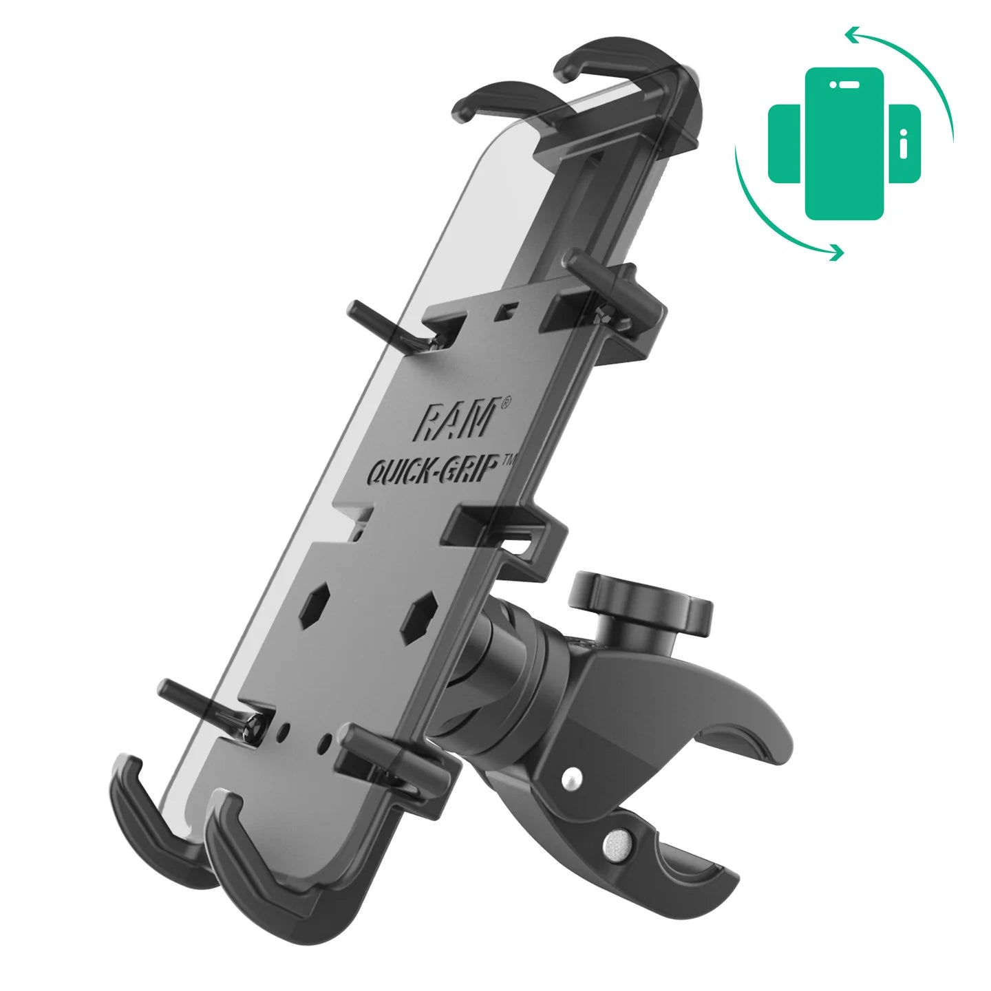 RAM MOUNTS | RAM Quick-Grip XL Phone Mount with Rotating Low-Profile Tough-Claw