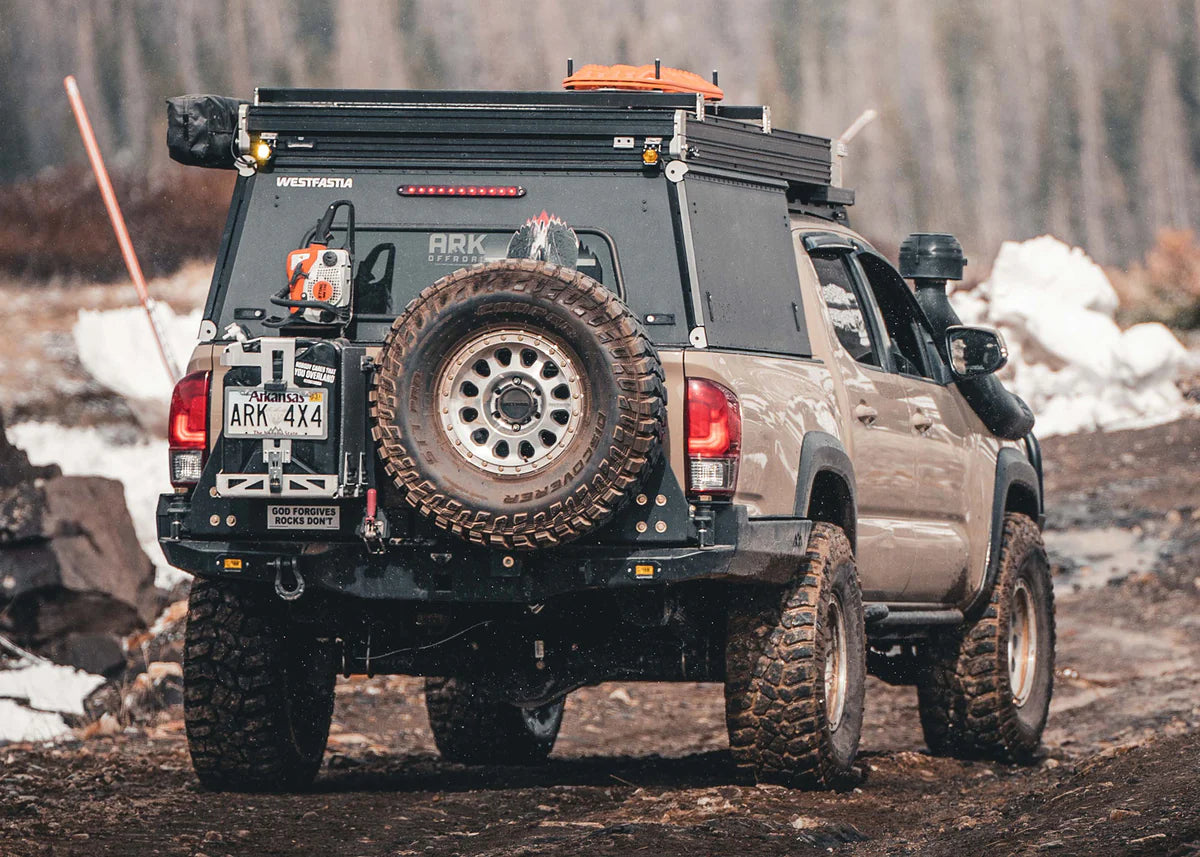 BACKWOODS ADVENTURE MODS | Tacoma 3rd Gen 2016-2023 Hi-Lite High Clearance Dual Swing Out Rear Bumper (BWTY3T-203ZZVVB)