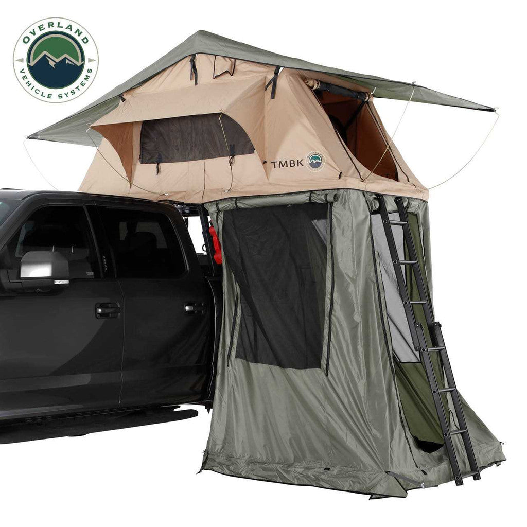 OVERLAND VEHICLE SYSTEMS | LD TMBK Roof Top Tent Annex Green Base With Black Floor & Travel Cover (18019833)