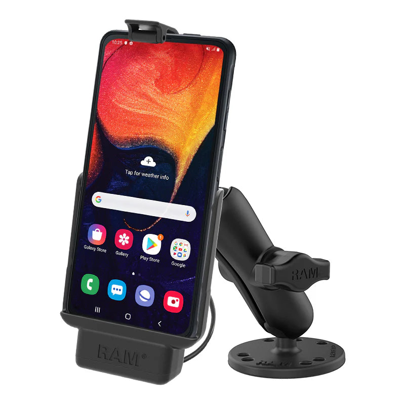 RAM MOUNTS | RAM EZ-Roll'r Powered Drill-Down Mount for Samsung XCover Pro