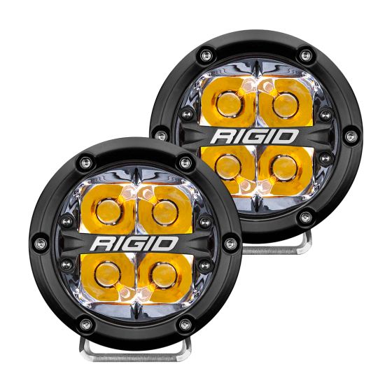 RIGID INDUSTRIES | 360-Series 4 Inch Led Off-Road Spot Optic with Amber Backlight | Pair (36114)