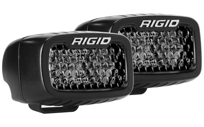 RIGID INDUSTRIES | SR-M Series Pro Spot Diffused Midnight Surface Mount | Pair (902513BLK)