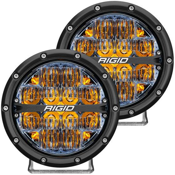 RIGID INDUSTRIES | 360-Series 6 Inch Led Off-Road Drive Optic with Amber Backlight| Pair (36206)