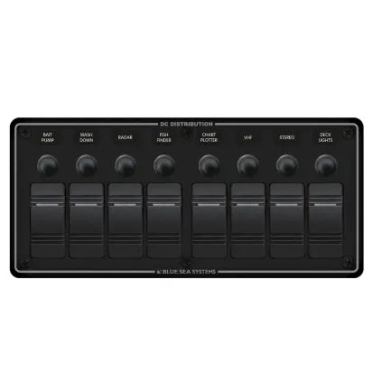 BLUE SEA SYSTEMS | DC Water Resistant Black Circuit Breaker Horizontal Panels (156832)