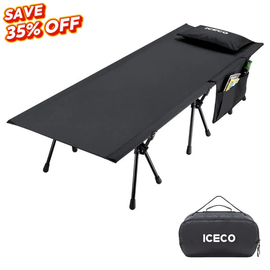 ICECO | XL Size Camping Cot for Adults Supports 400 Lbs (Enhanced Model)