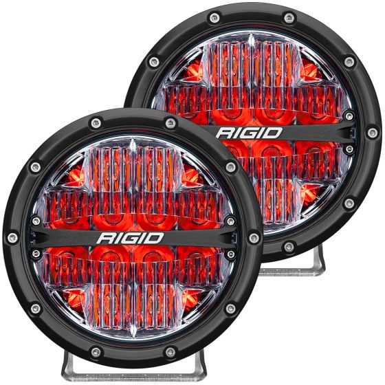 RIGID INDUSTRIES | 360-Series 6 Inch Led Off-Road Drive Optic with Red Backlight | Pair (36205)