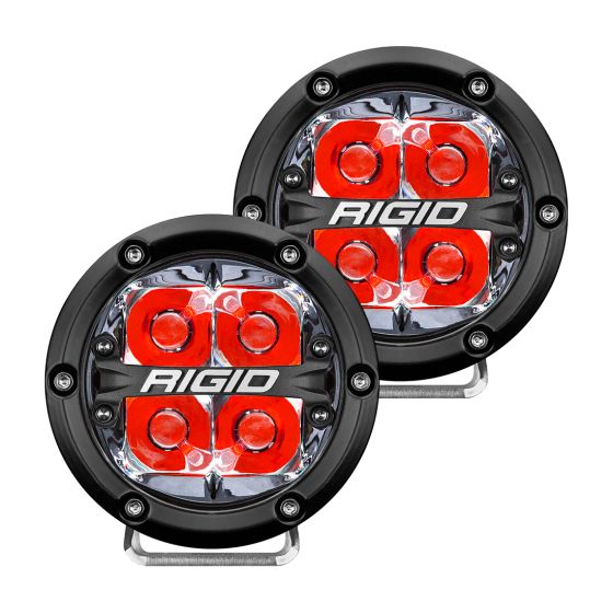 RIGID INDUSTRIES | 360-Series 4 Inch Led Off-Road Spot Optic with Red Backlight | Pair (36112)