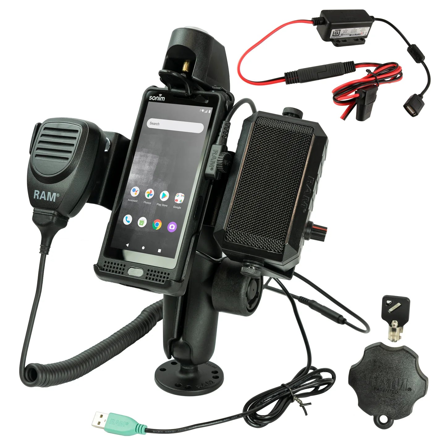 RAM MOUNTS | RAM PTT Speaker & Hardwire Bundle for Sonim XP10