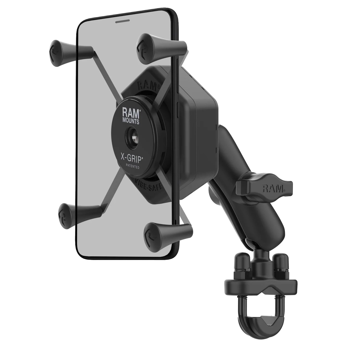 RAM MOUNTS | RAM X-Grip Large Phone Mount with Vibe-Safe & U-Bolt Base - Medium