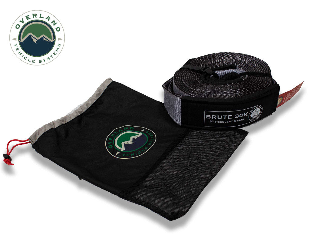OVERLAND VEHICLE SYSTEMS | Tow Strap 30,000 lb. 3" x 30' Gray With Black Ends & Storage Bag (19069916)